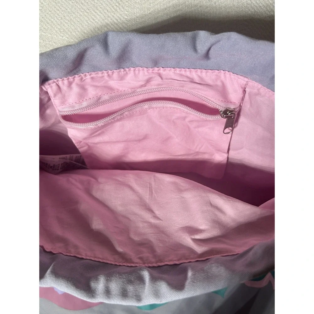 Disney Princess Tiana & Ariel Drawstring Sling Tote Bag Backpack Purple